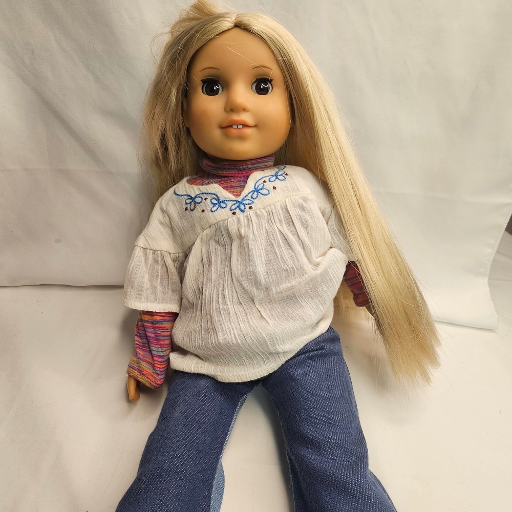 American Girl Julie Albright 18" Doll Original 3pc Meet Outfit Blonde